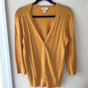 LOFT Mustard Yellow Cardigan